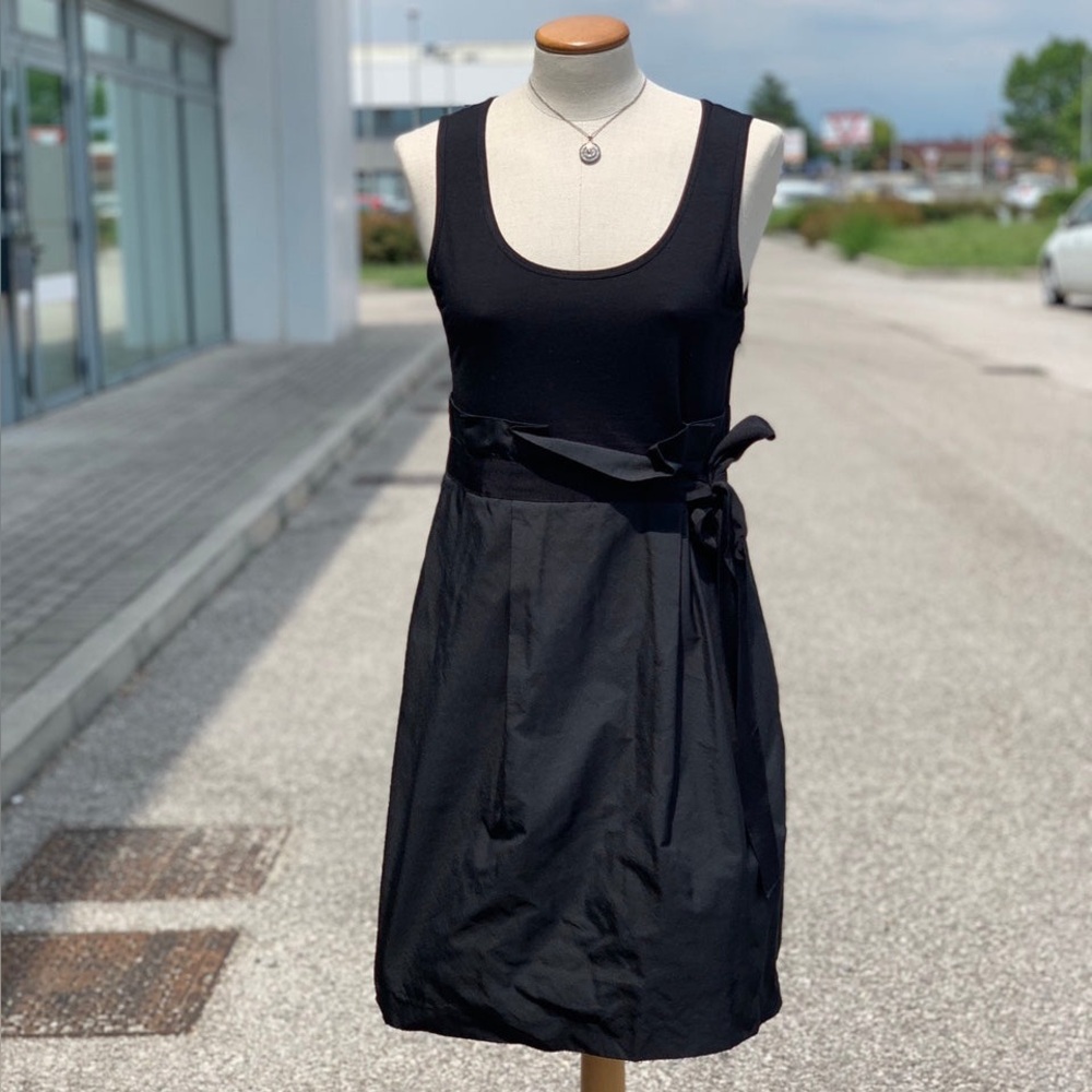 DKNY mix media black dress
